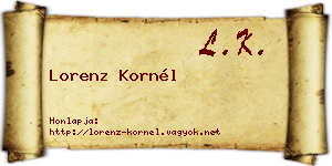 Lorenz Kornél névjegykártya