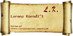 Lorenz Kornél névjegykártya