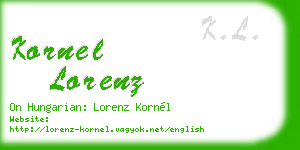kornel lorenz business card