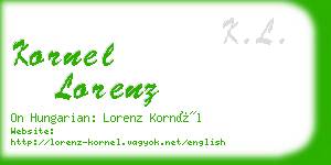 kornel lorenz business card